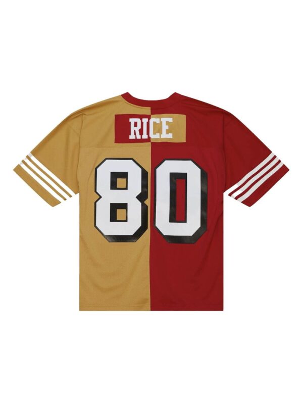 ⁦"NFL San Francisco 49ers 1994 Jerry Rice" Split Legacy jersey T-shirt⁩ - الصورة ⁦2⁩