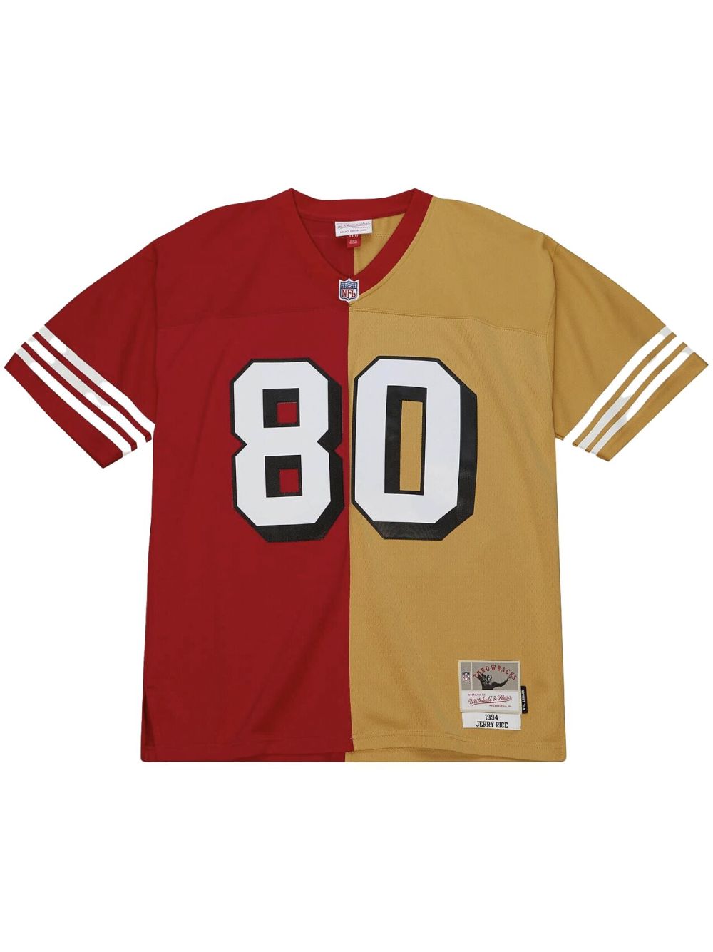 “NFL San Francisco 49ers 1994 Jerry Rice” Split Legacy jersey T-shirt