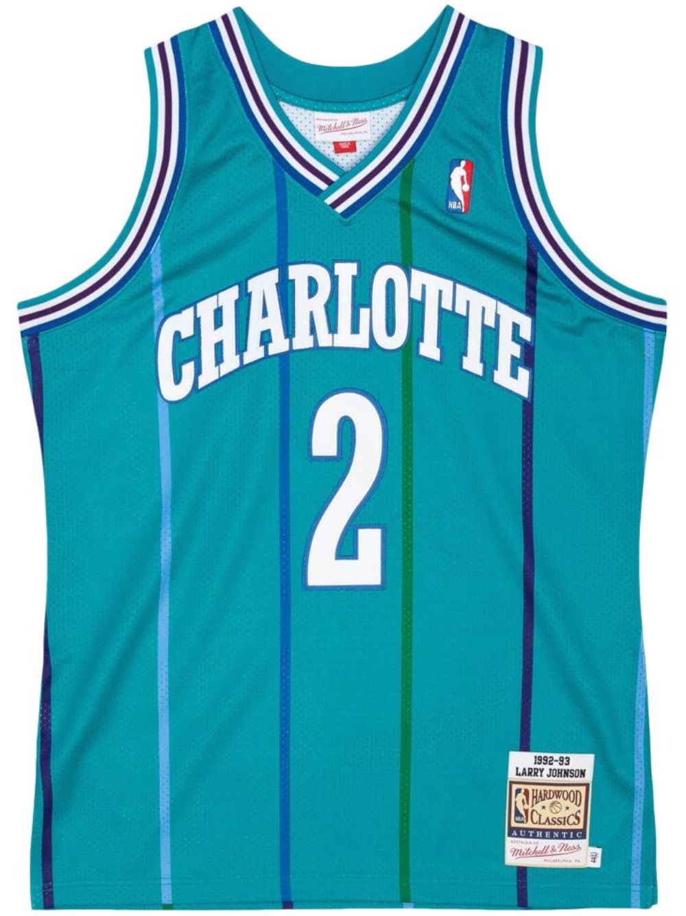 “NBA Charlotte Hornets 92 Larry Johnson” authentic road jersey
