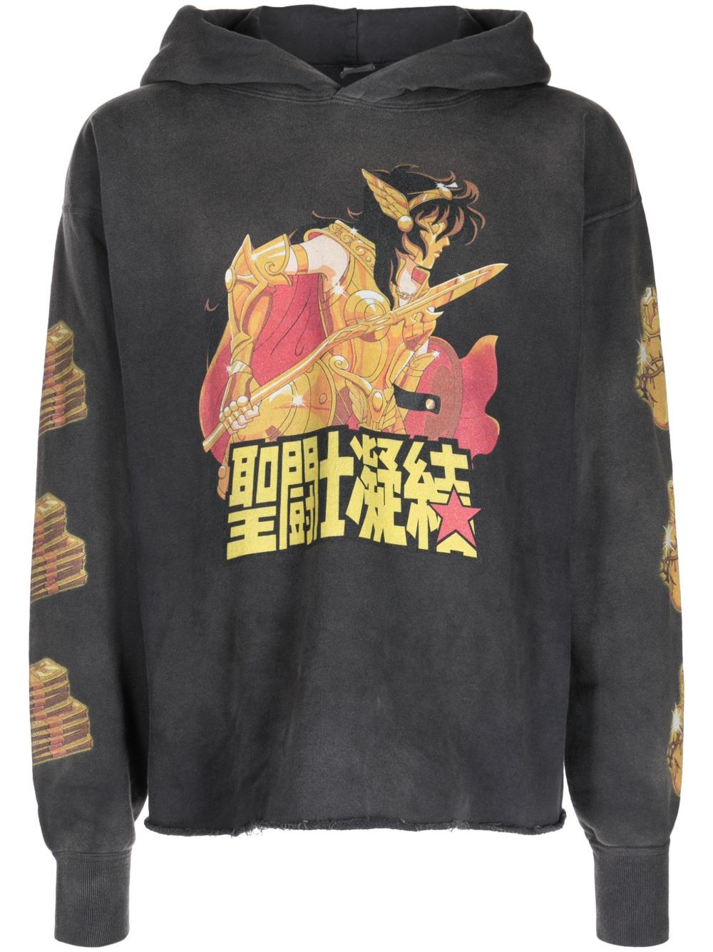 graphic-print cotton hoodie