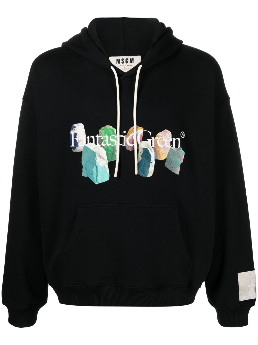 slogan-print organic-cotton hoodie
