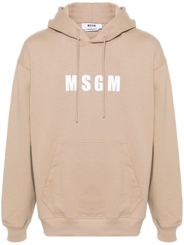 logo-print cotton hoodie