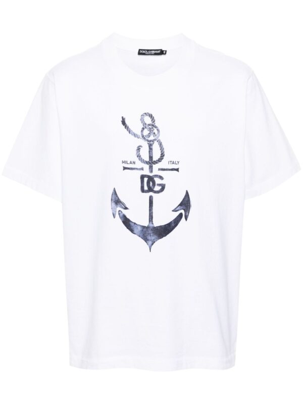 anchor-print cotton T-shirt