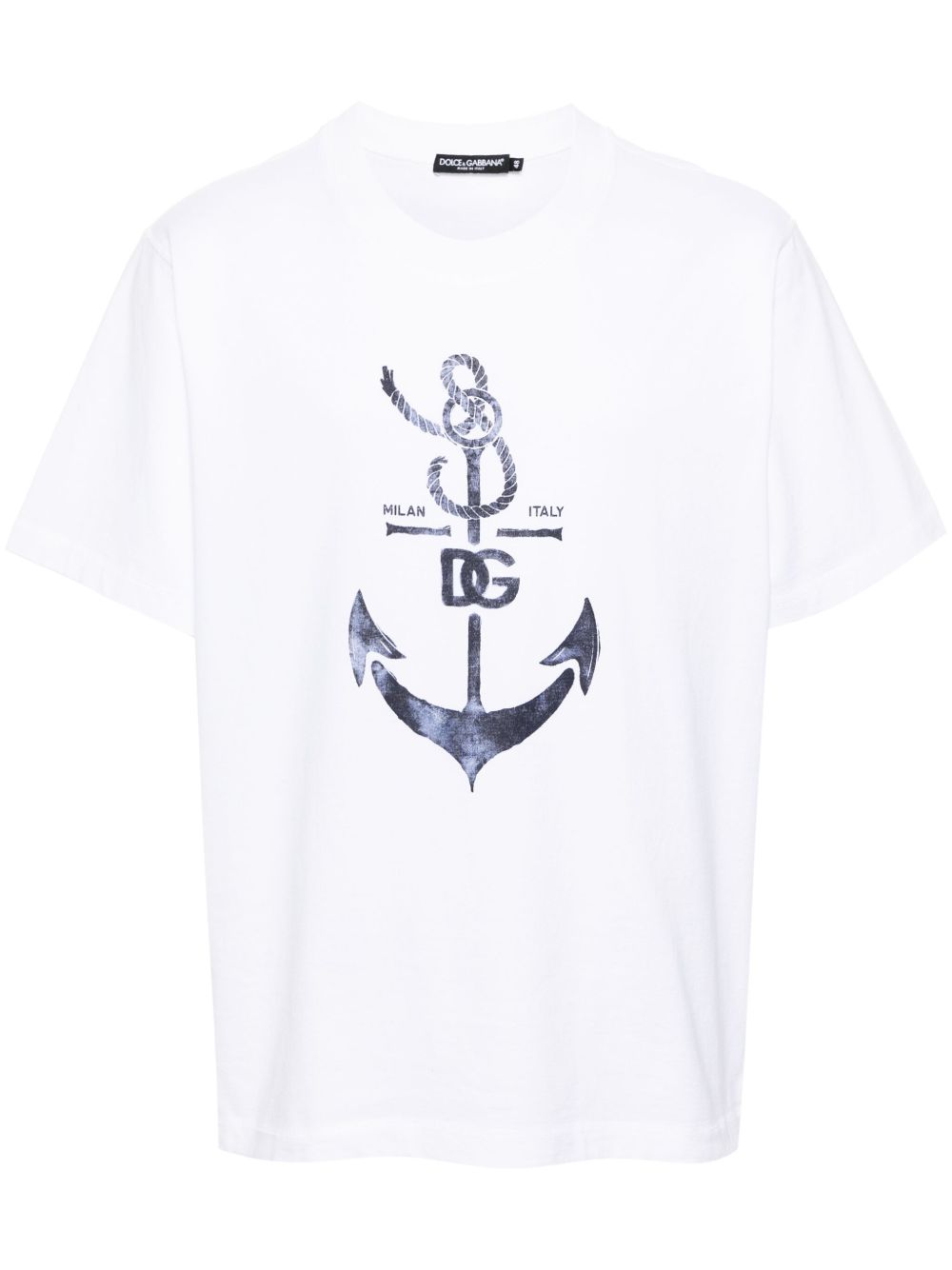 anchor-print cotton T-shirt