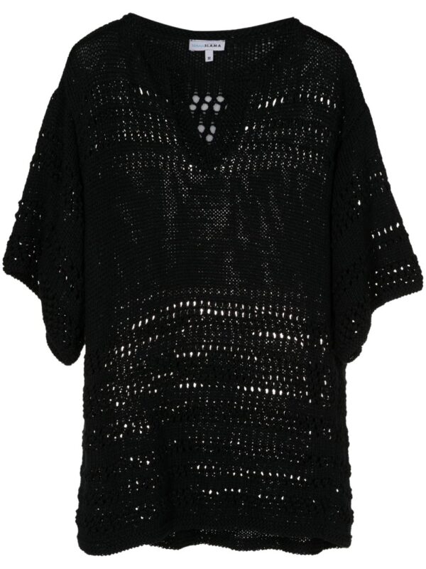 crochet-knit T-shirt
