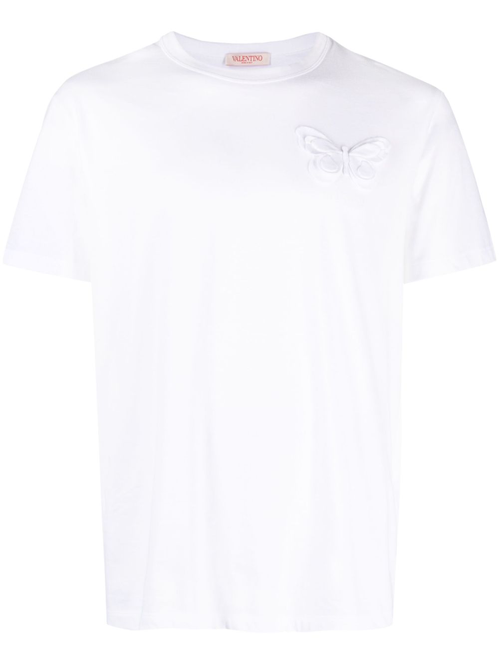 butterfly-appliqué logo-print T-shirt