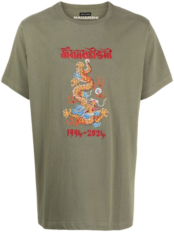 Dragon-print organic-cotton shirt