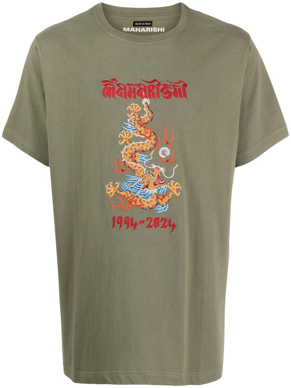 Dragon-print organic-cotton shirt