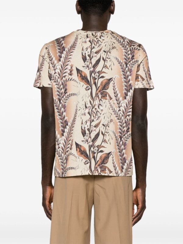 ⁦botanical-print cotton T-shirt⁩ - الصورة ⁦3⁩