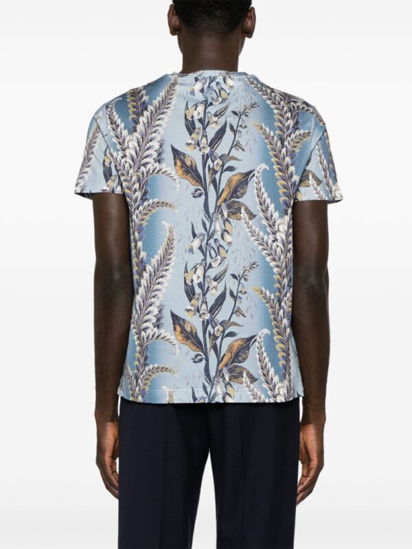 ⁦botanical-print cotton T-shirt⁩ - الصورة ⁦3⁩