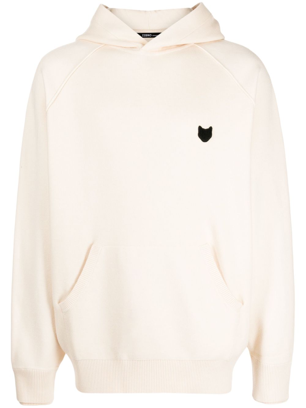 Panther-embroidered cotton hoodie
