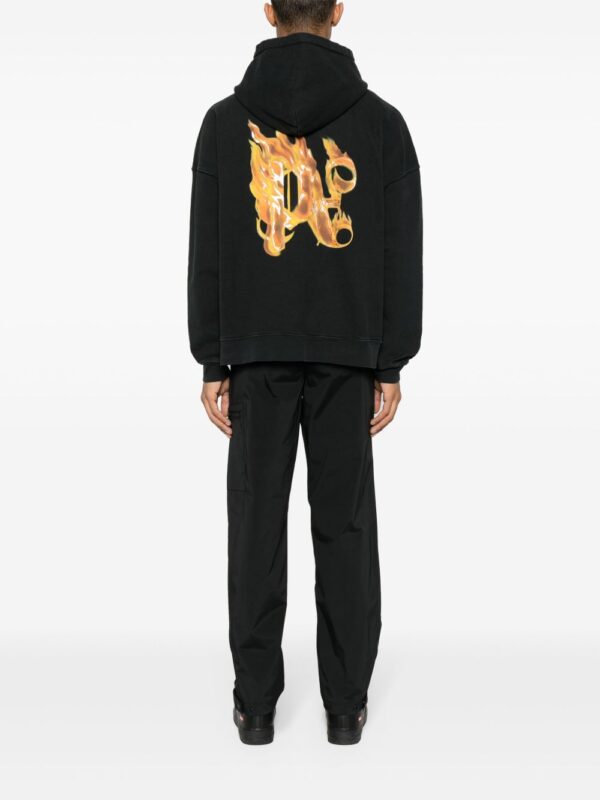 ⁦Burning Logo-print cotton hoodie⁩ - الصورة ⁦2⁩