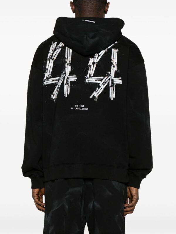 ⁦logo-print faded-effect hoodie⁩ - الصورة ⁦2⁩