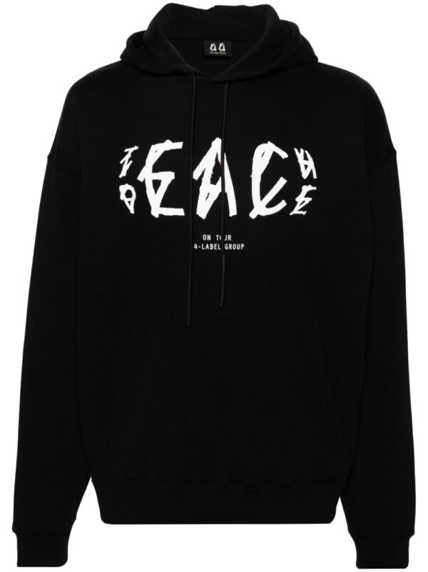 Peace-logo cotton hoodie