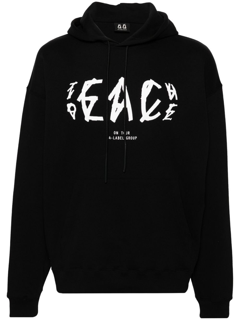 Peace-logo cotton hoodie