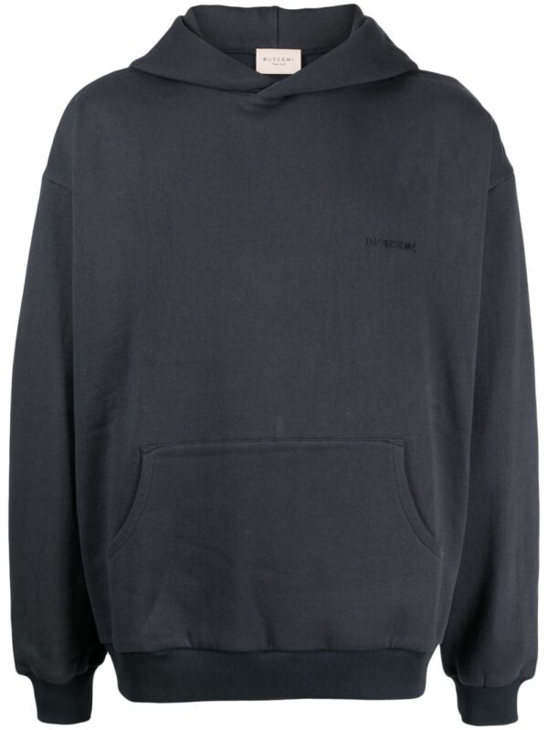 logo-plaque cotton hoodie