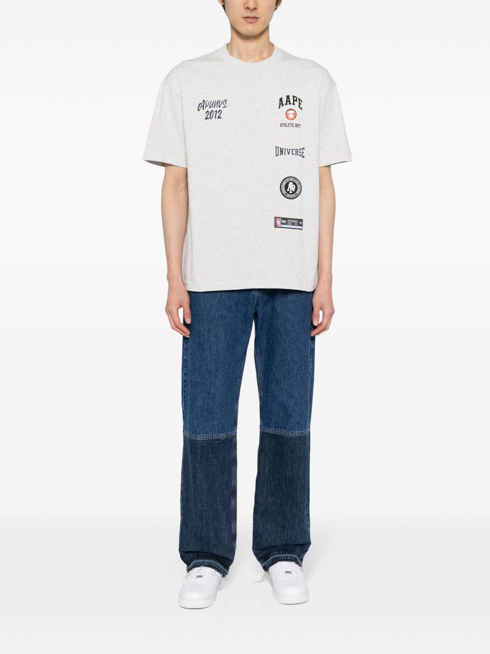 collegial-print cotton T-shirt