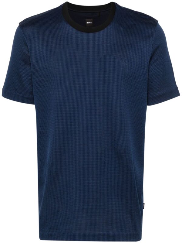 contrasting-neck cotton T-shirt
