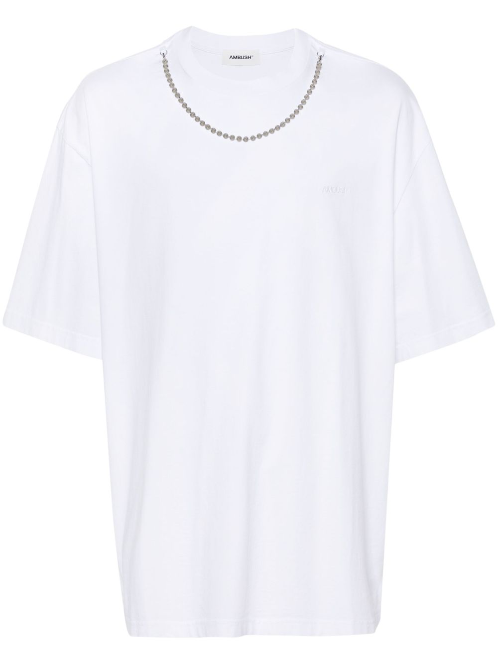 chain-detail logo-embroidered T-shirt