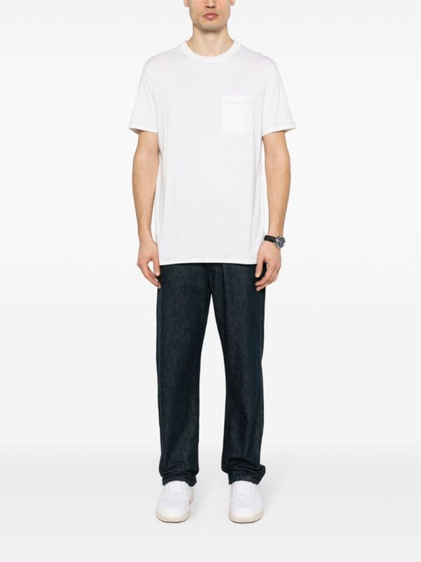 ⁦contrast-stitching jersey T-shirt⁩ - الصورة ⁦2⁩