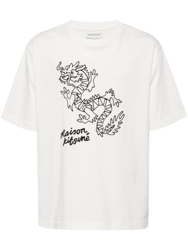 dragon-print cotton T-shirt