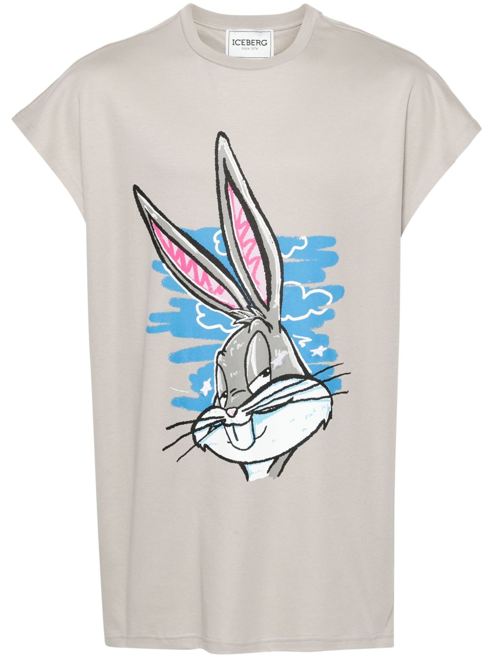 cartoon-print cotton T-shirt
