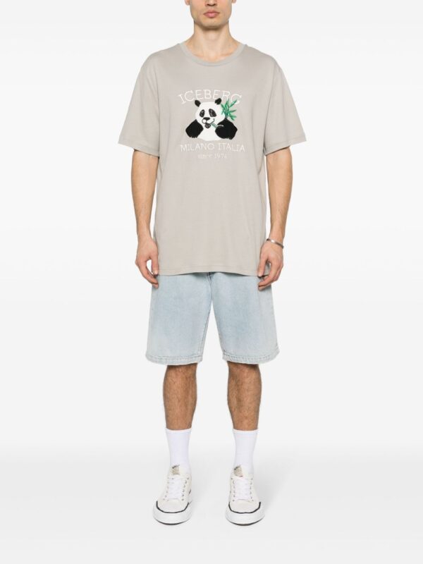 ⁦embroidered-logo cotton T-shirt⁩ - الصورة ⁦3⁩