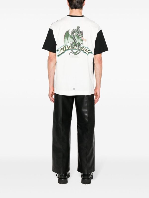 ⁦dragon-print cotton T-shirt⁩ - الصورة ⁦3⁩