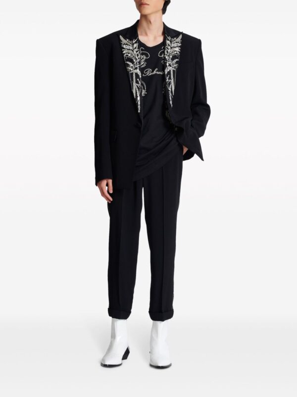 ⁦Dragon-embroidered cotton T-shirt⁩ - الصورة ⁦3⁩