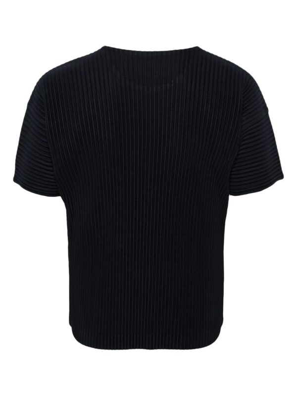 Basic plissé round-neck T-shirt