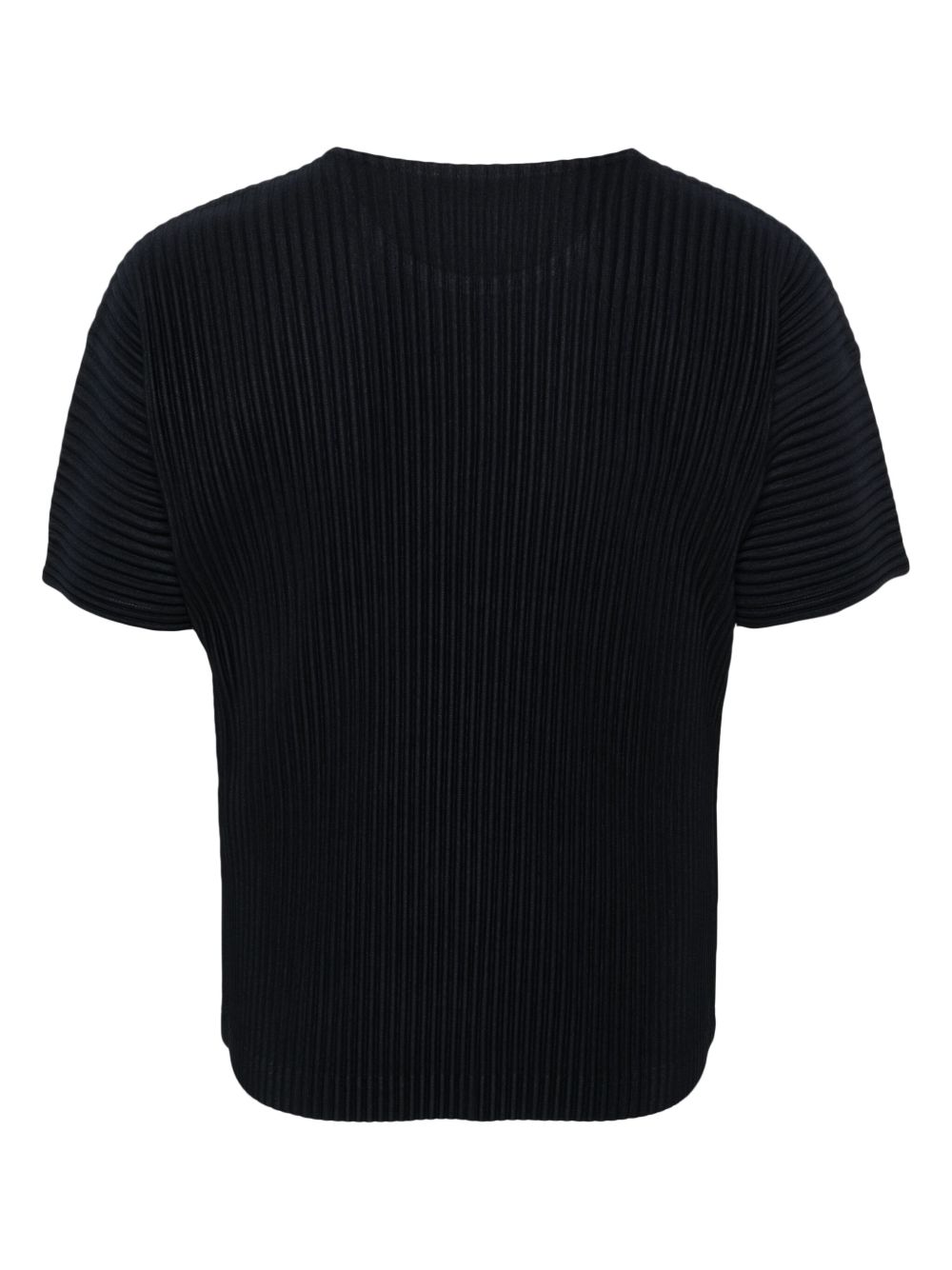 Basic plissé round-neck T-shirt