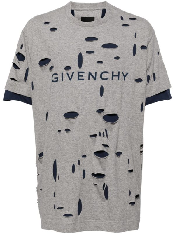distressed layered T-shirt