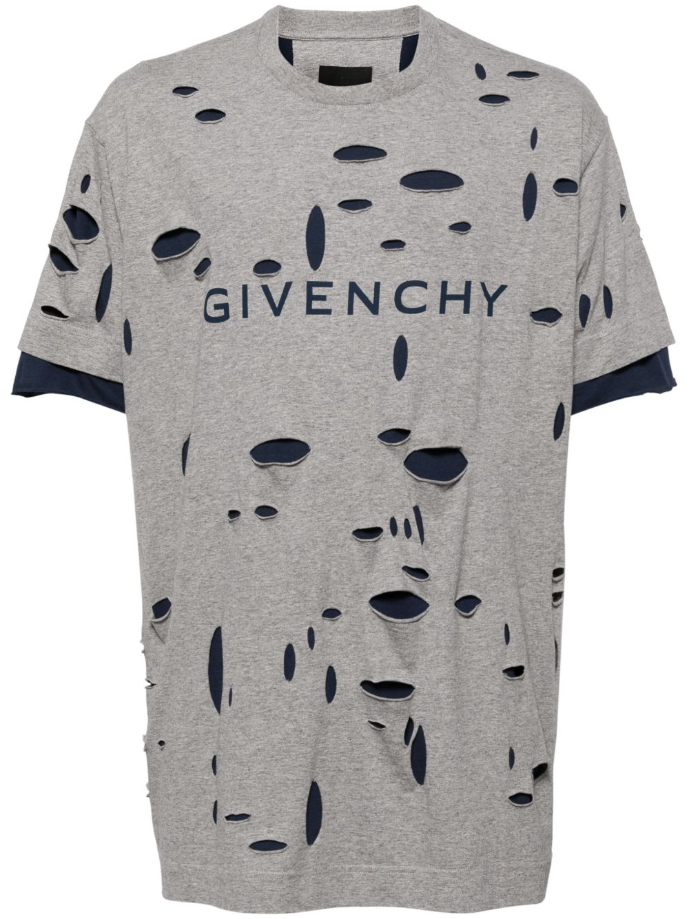 distressed layered T-shirt