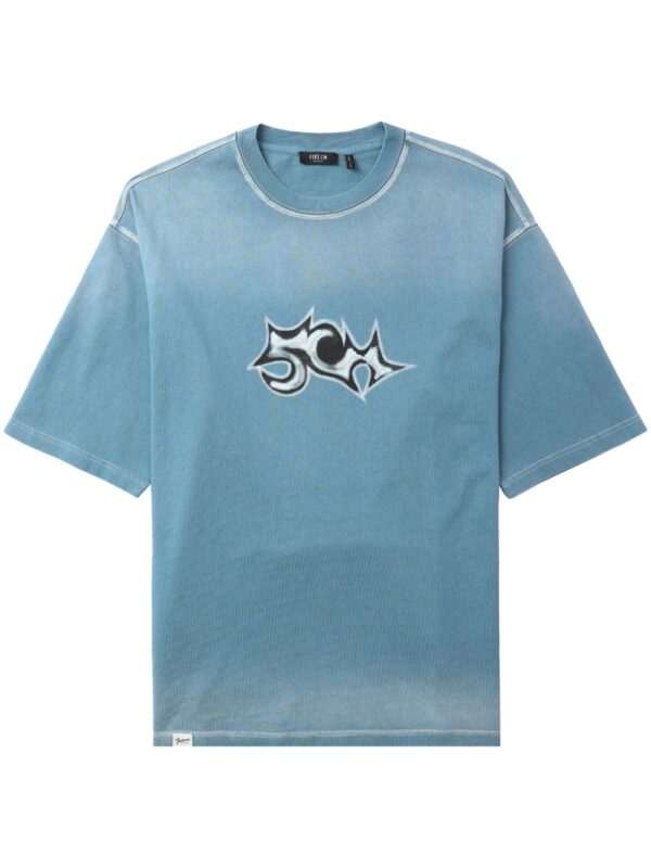 embroidered cotton T-shirt