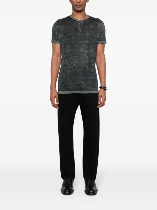 ⁦abstract-print linen T-shirt⁩ - الصورة ⁦3⁩