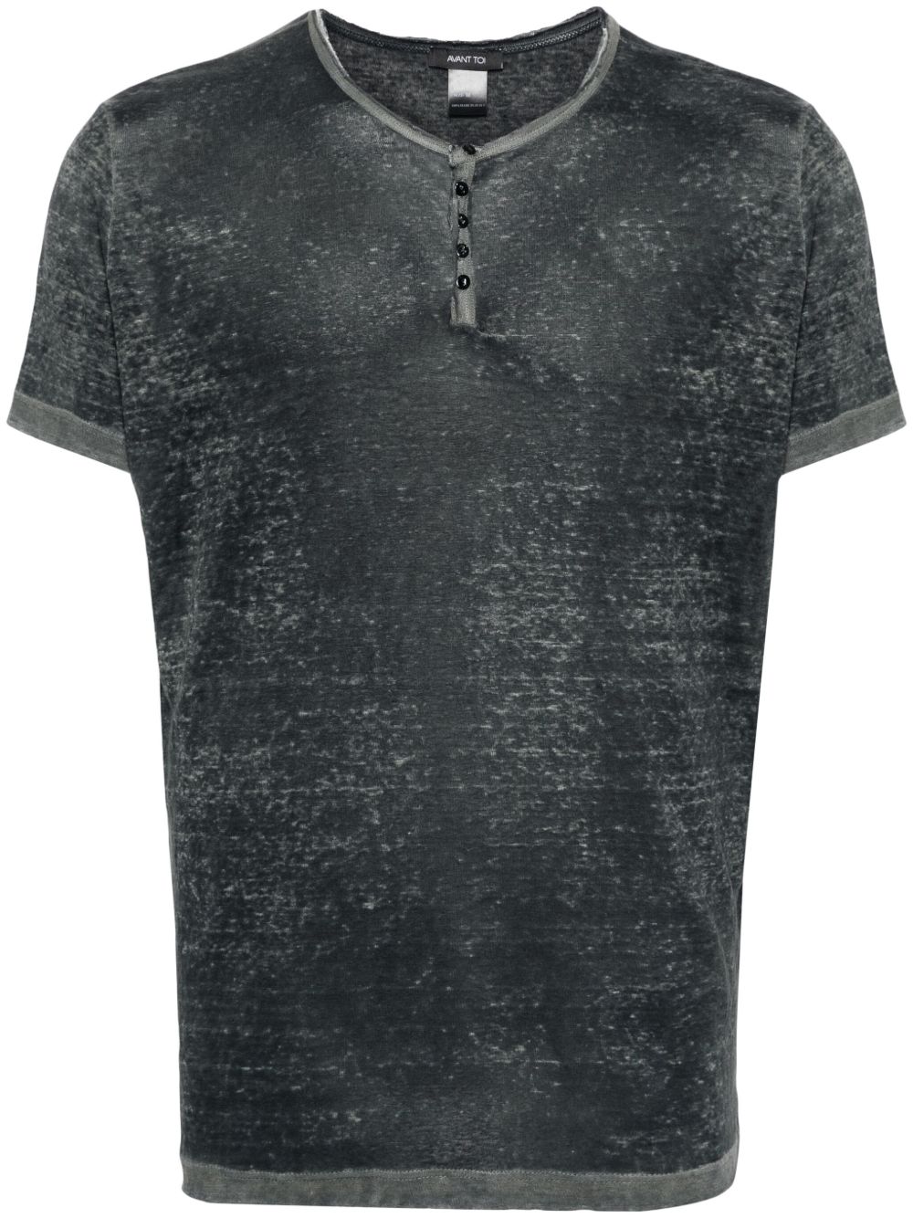 abstract-print linen T-shirt