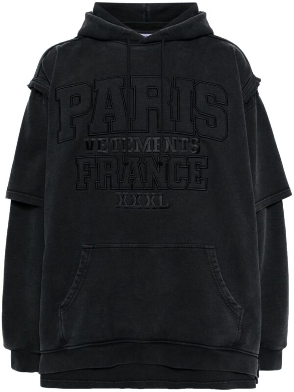 Paris logo-embroidered hoodie