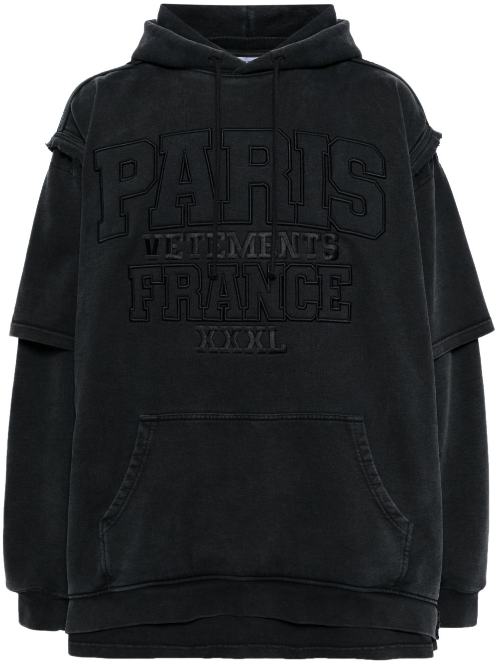 Paris logo-embroidered hoodie
