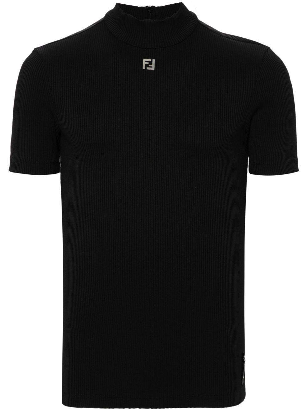 FF logo plaque ribbed T-shirt