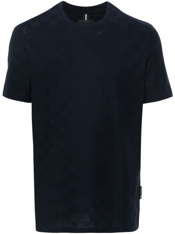 checked cotton T-shirt