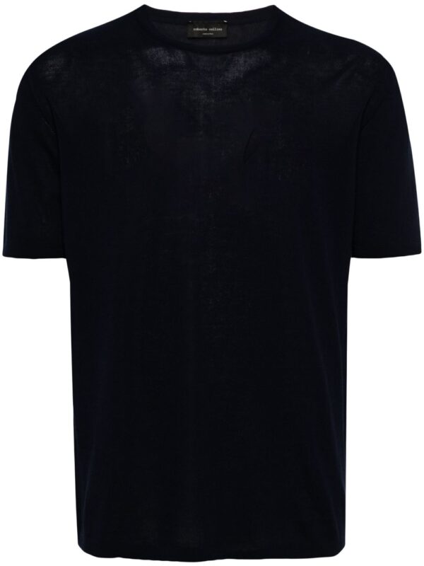 crew-neck knitted T-shirt
