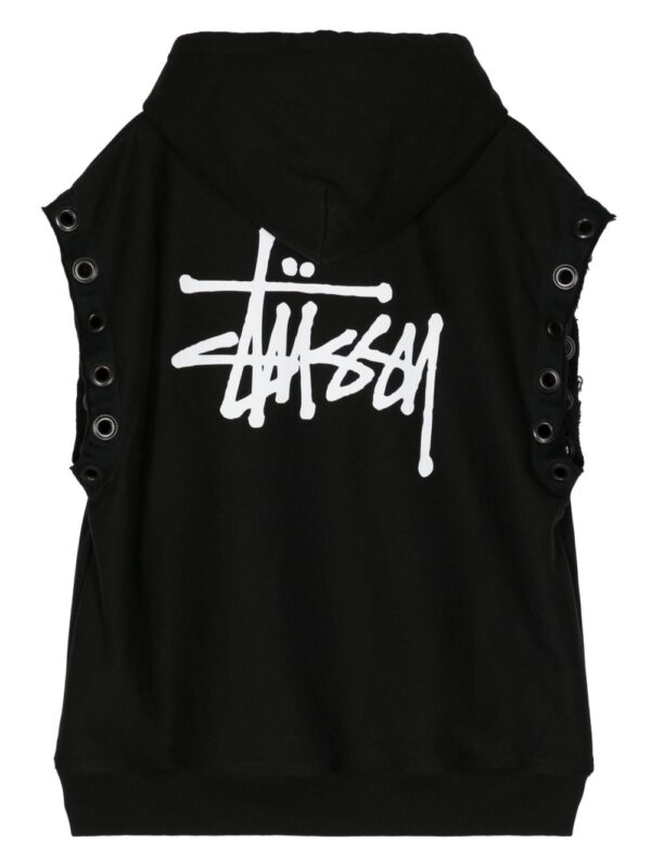x Stussy logo-print sleeveless hoodie