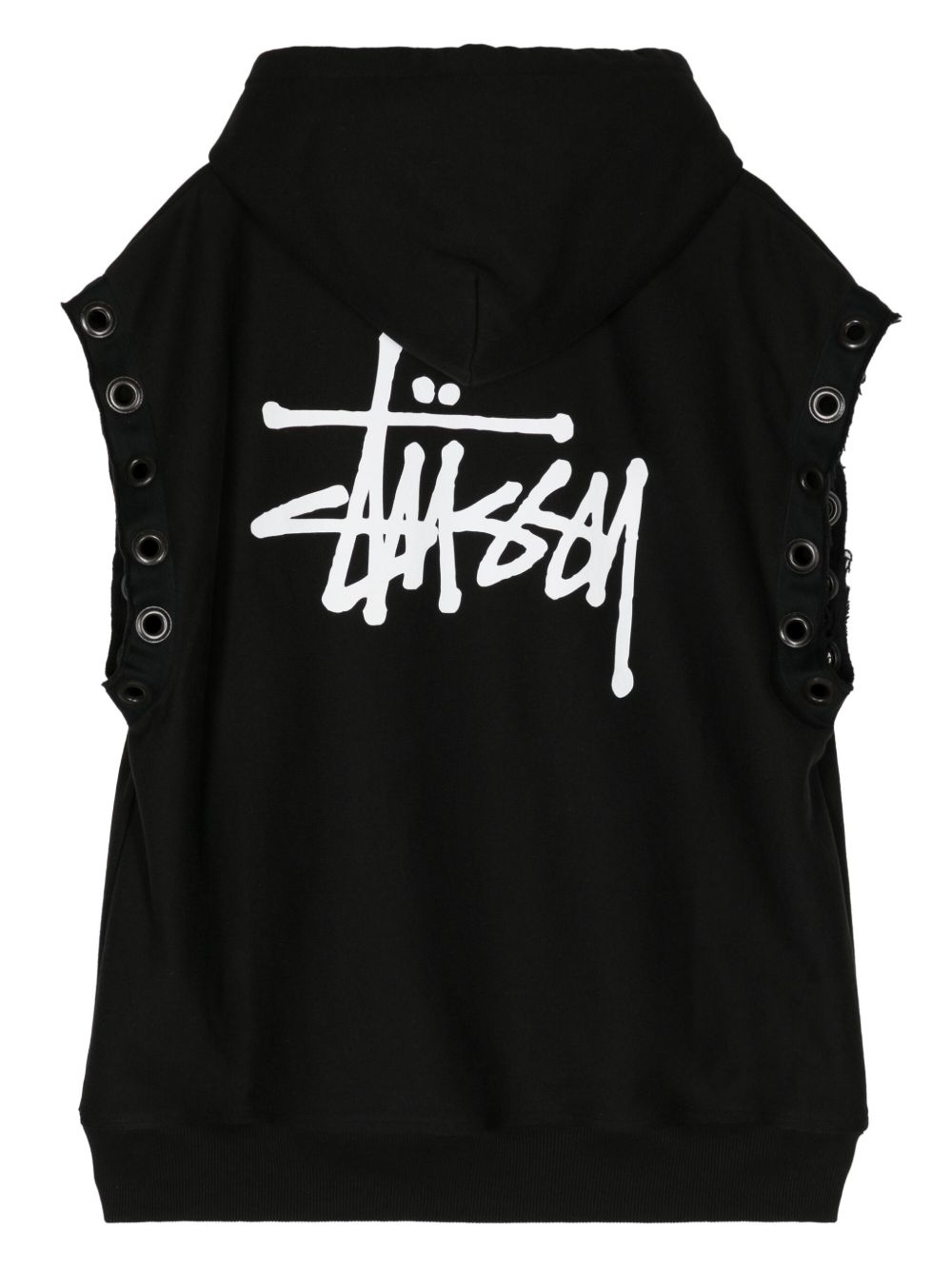 x Stussy logo-print sleeveless hoodie
