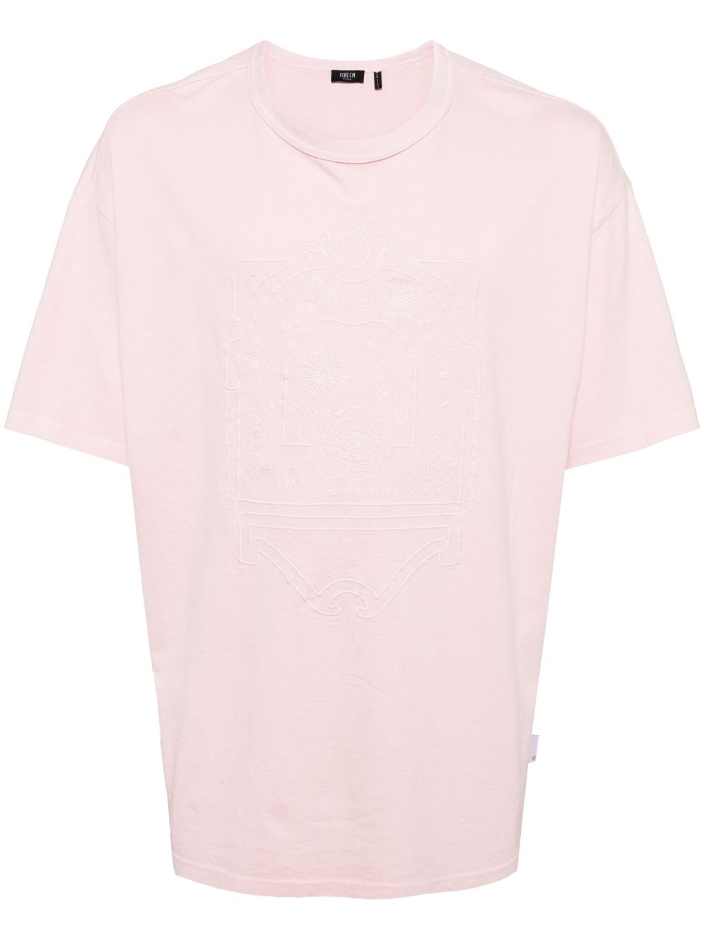 embroidered cotton T-shirt