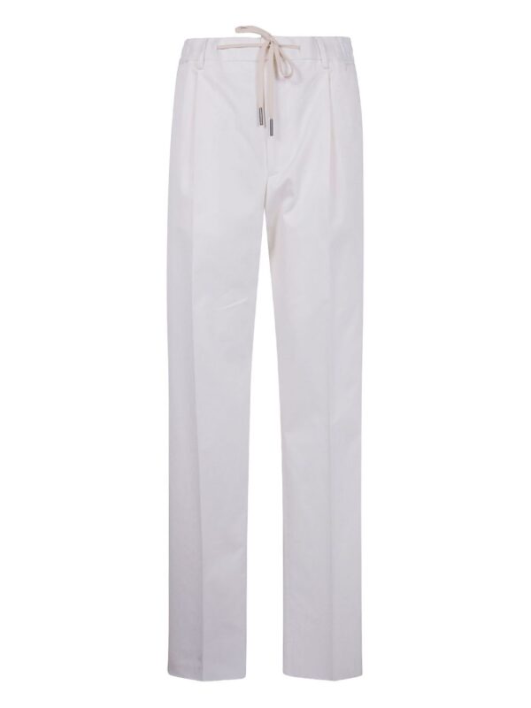 cotton straight-leg trousers