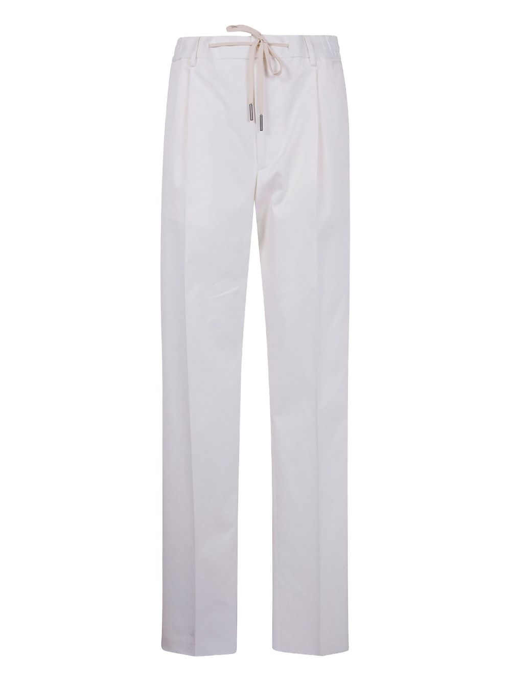 cotton straight-leg trousers