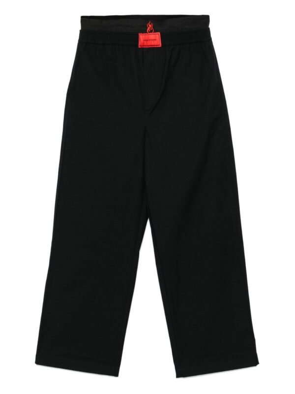 embroidered-flames trousers