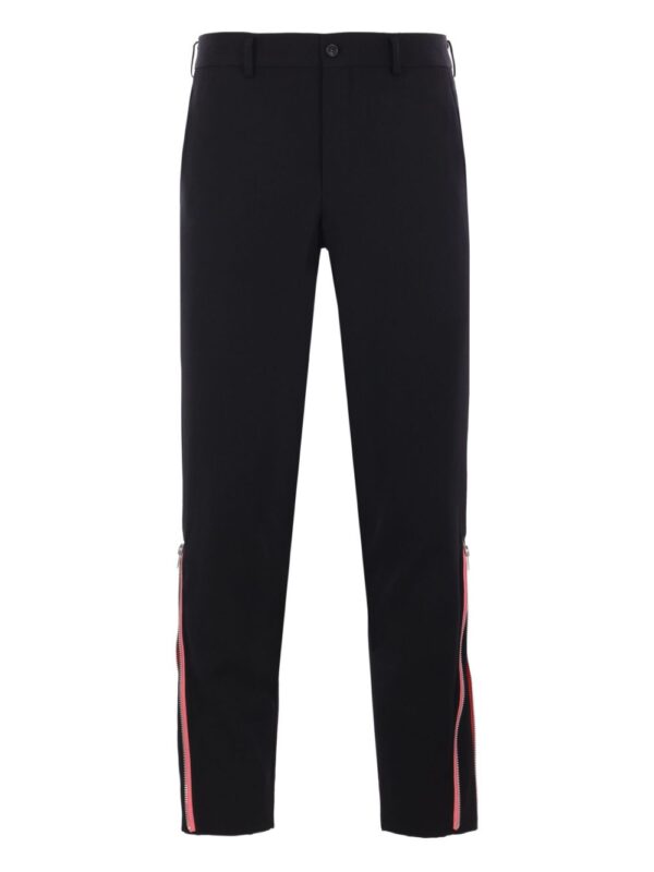 wool zip-detail trousers
