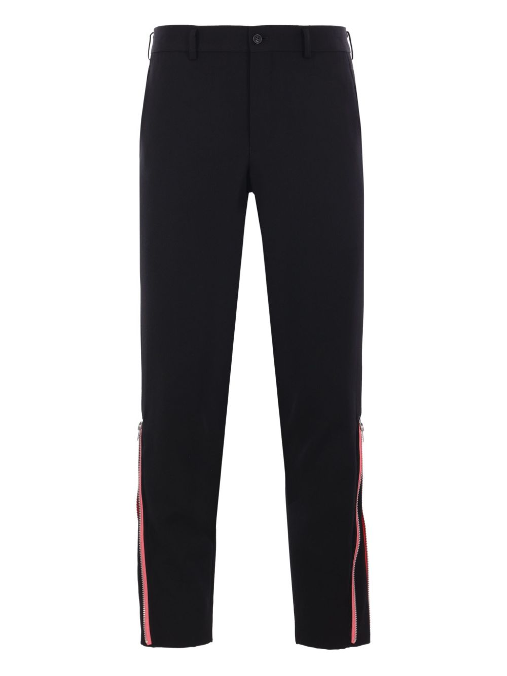wool zip-detail trousers