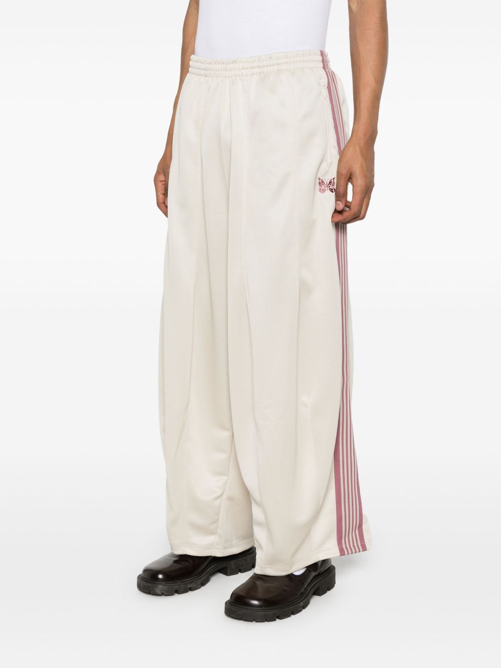 butterfly-embroidered track pants